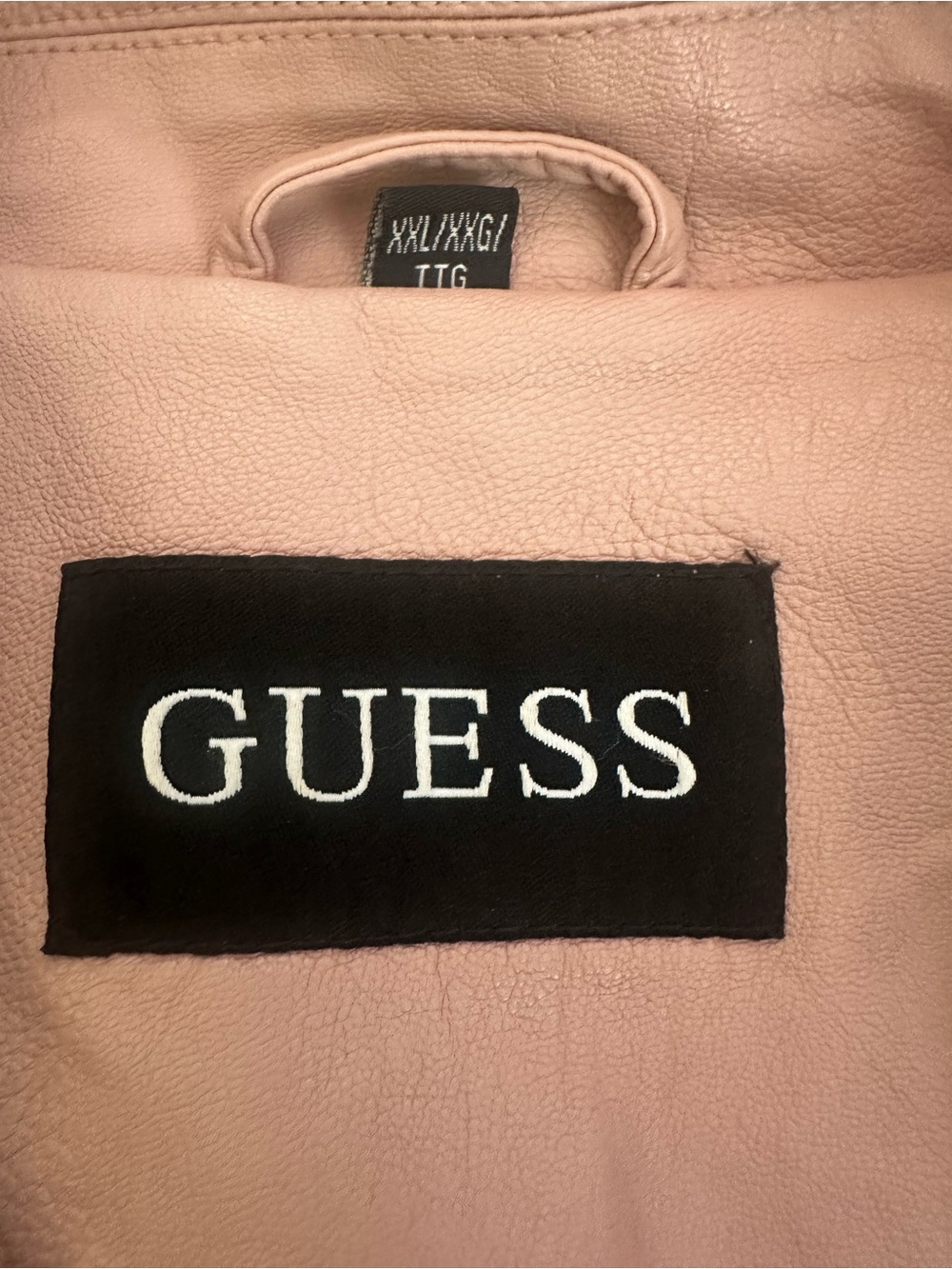 GUESS Blush Pink Faux Leather Moto Jacket - Picture 2 of 6